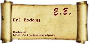 Erl Bodony névjegykártya